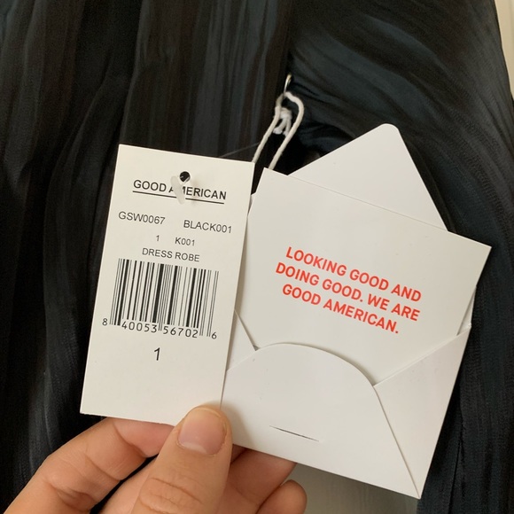 Good American- Swim Cover Up/Robe Size 2-4. Color - black - Picture 6 of 8